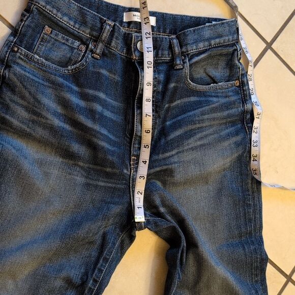 Moussy Vintage Otis Flare High Waisted Blue Denim Jeans Cropped Size 30 - Picture 5 of 14